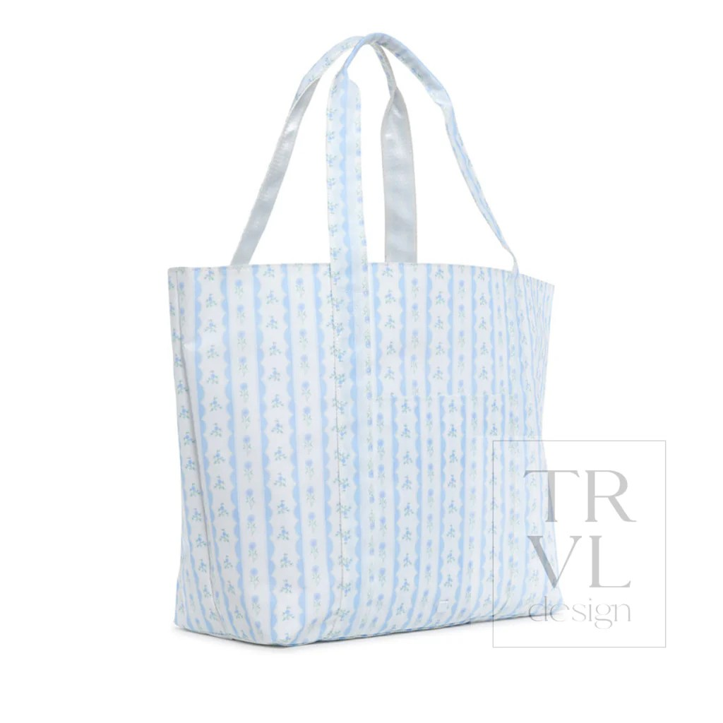 TRVL Ribbon Floral Blue Jumbo X-Large Tote