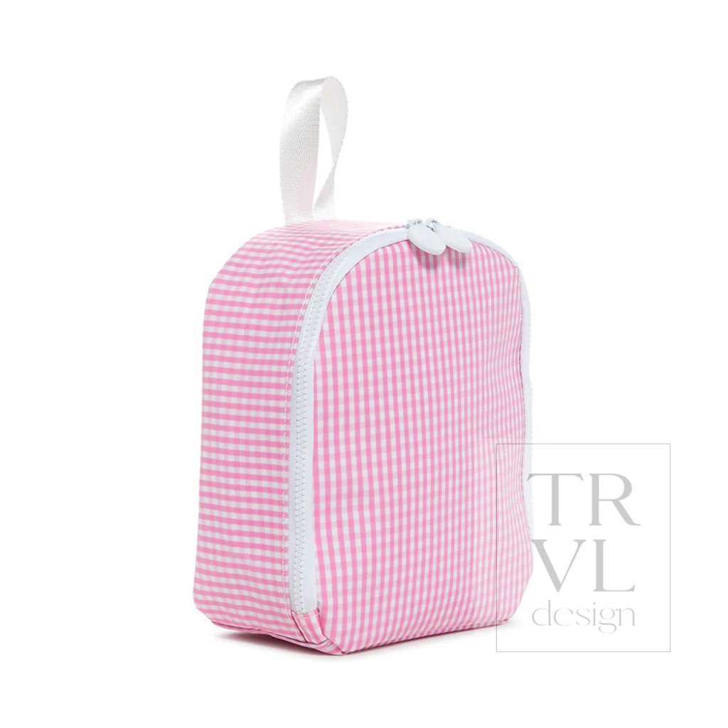 TRVL Pink Gingham 'Bring It' Lunch Bag