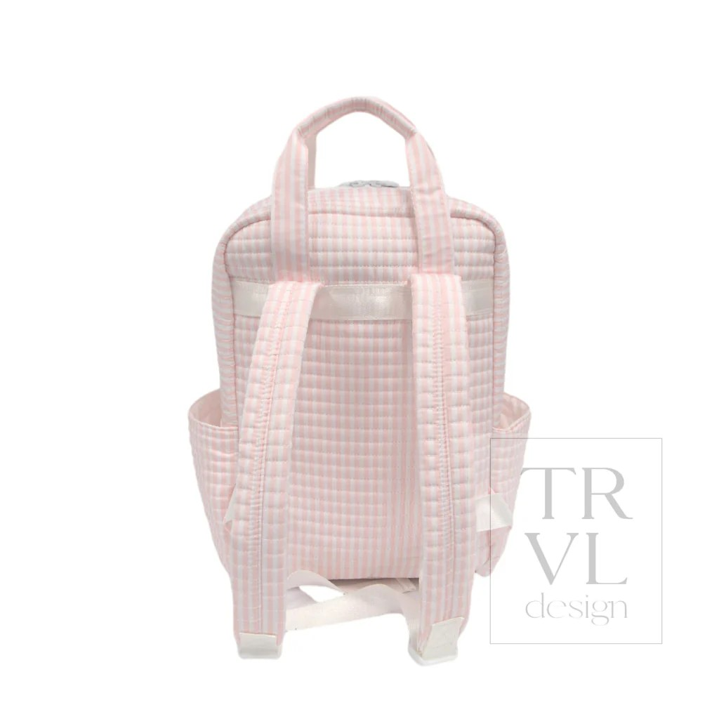 TRVL Pimlico Stripe Pink Quilted Diaper Bag