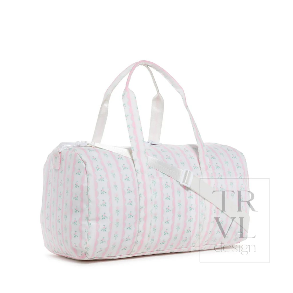 TRVL Ribbon Floral Pink Weekender Duffel Bag (Backorder ETA 7/25)