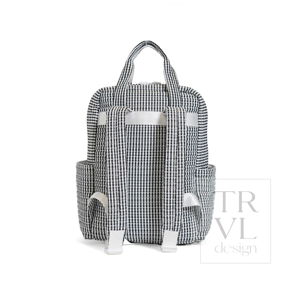 TRVL Black Gingham Quilted Diaper Bag