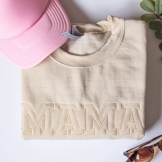 Mama Outline Embroidered Sweatshirt