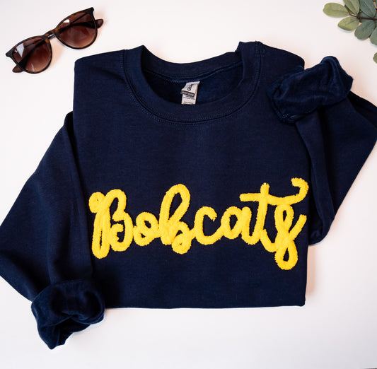 Custom Chenille Yarn Embroidered Sweatshirt
