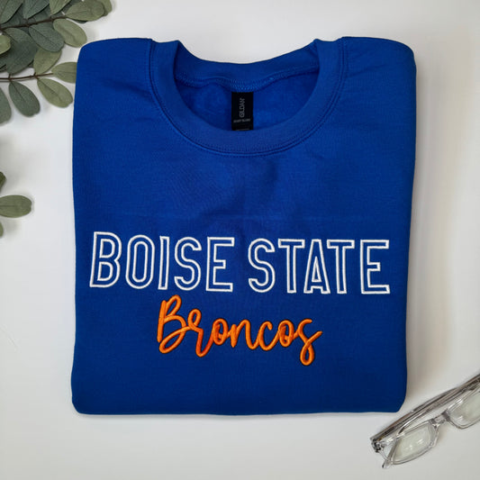 Boise State Broncos Puff Embroidered Sweatshirt
