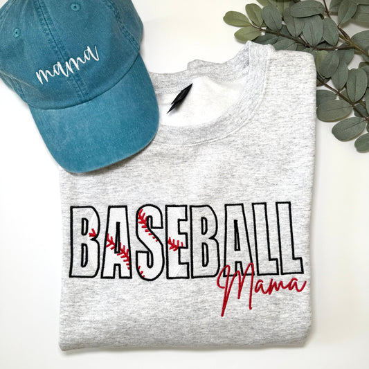 Baseball Mama Embroidered Sweatshirt