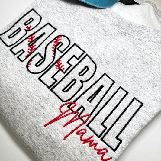 Baseball Mama Embroidered Sweatshirt