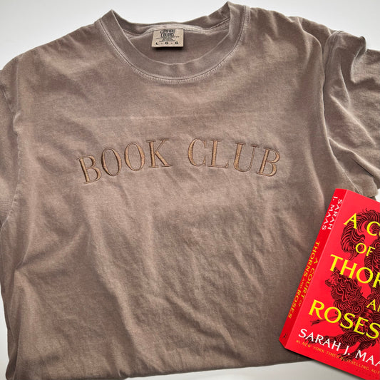 Book Club Embroidered Comfort Colors T-Shirt