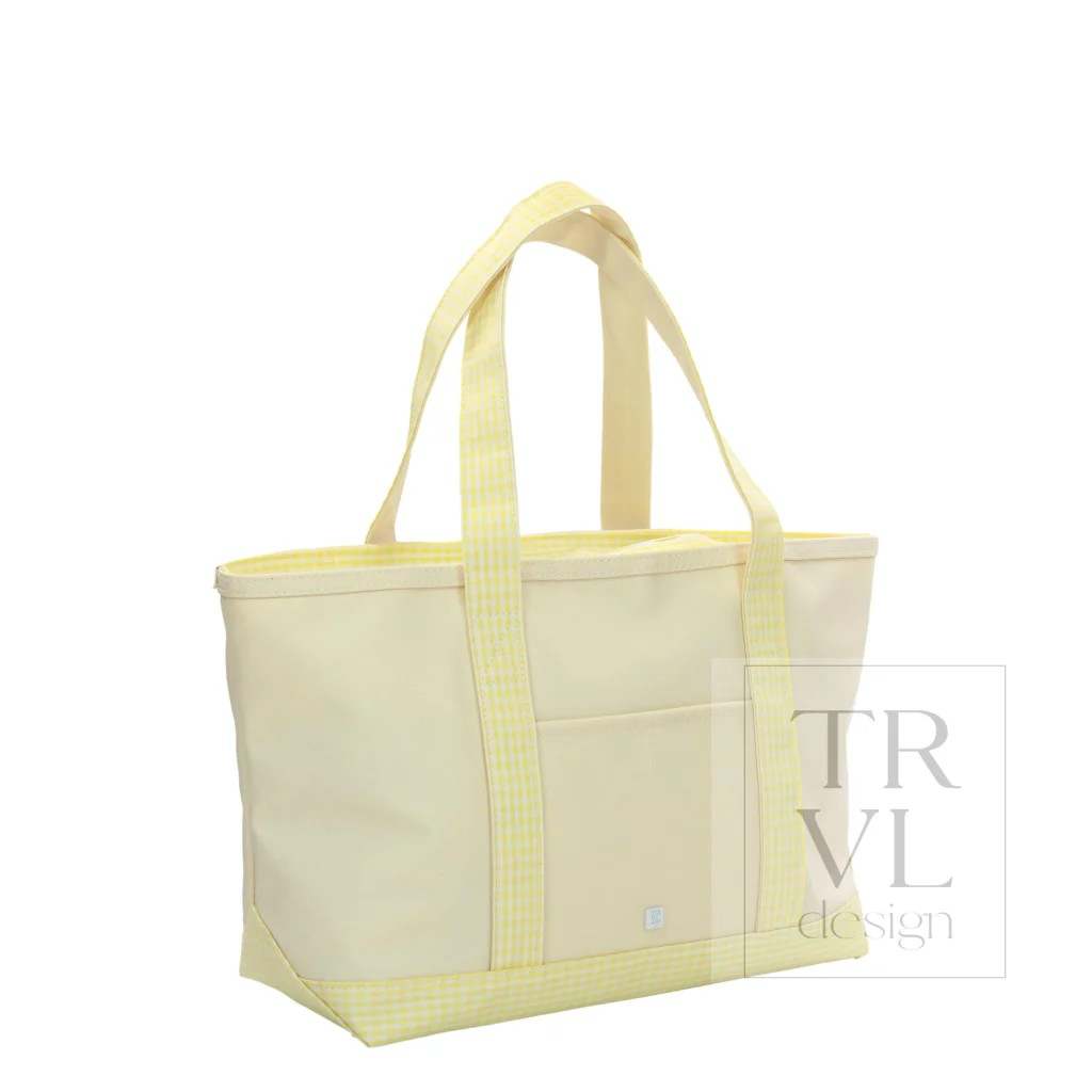 TRVL Buttercup Gingham Canvas Tote