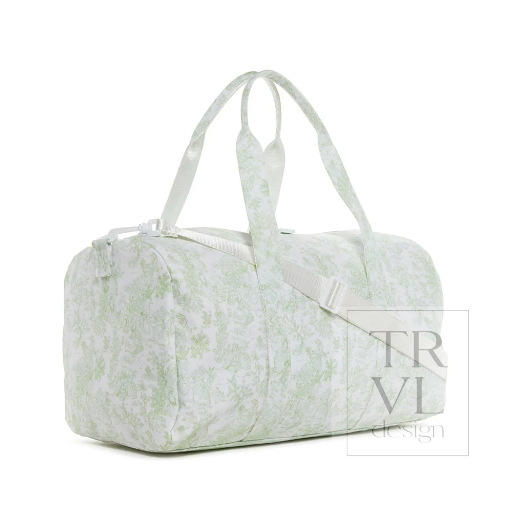 TRVL Bunny Toile Green Weekender Duffel Bag