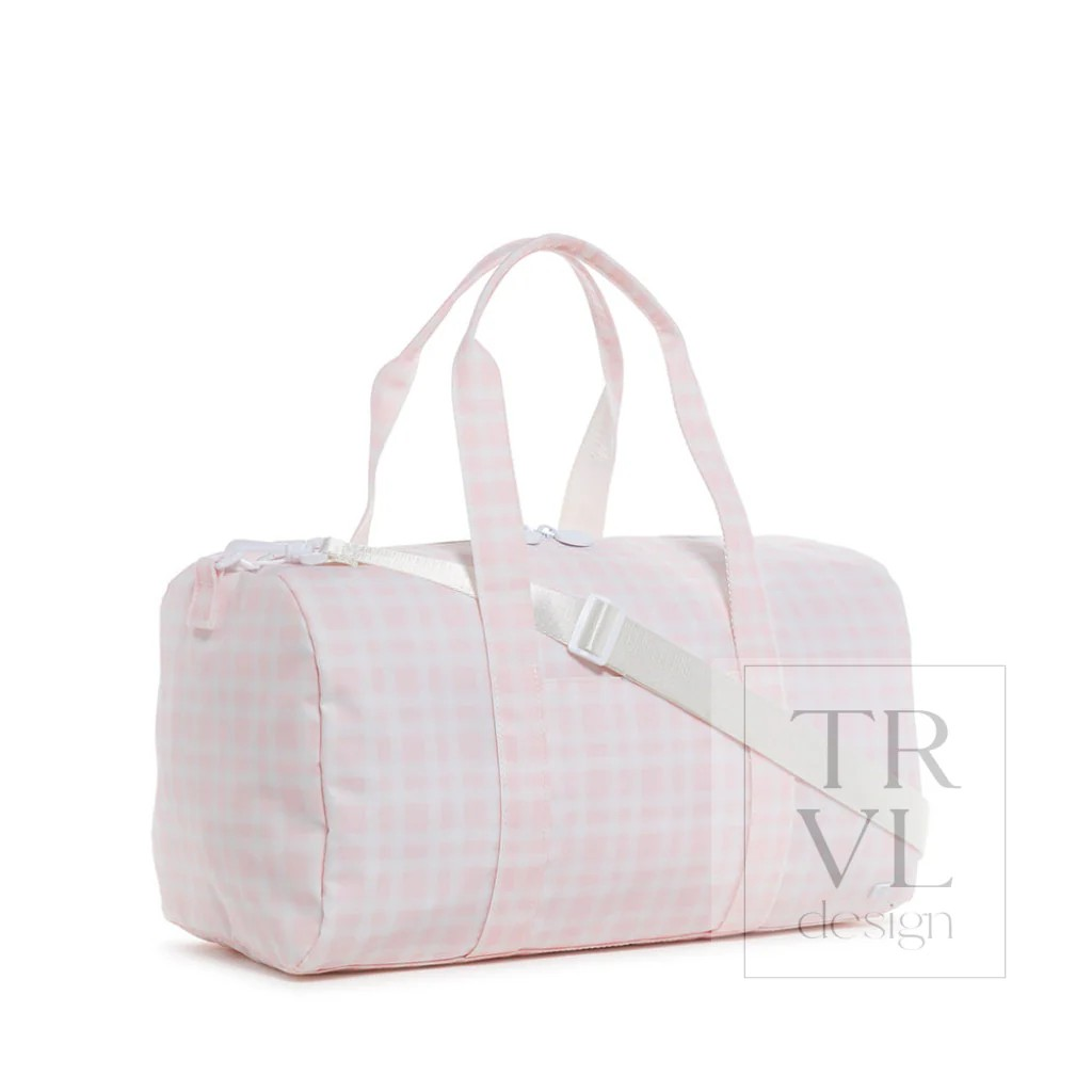TRVL Pimlico Plaid Pink Weekender Duffel Bag