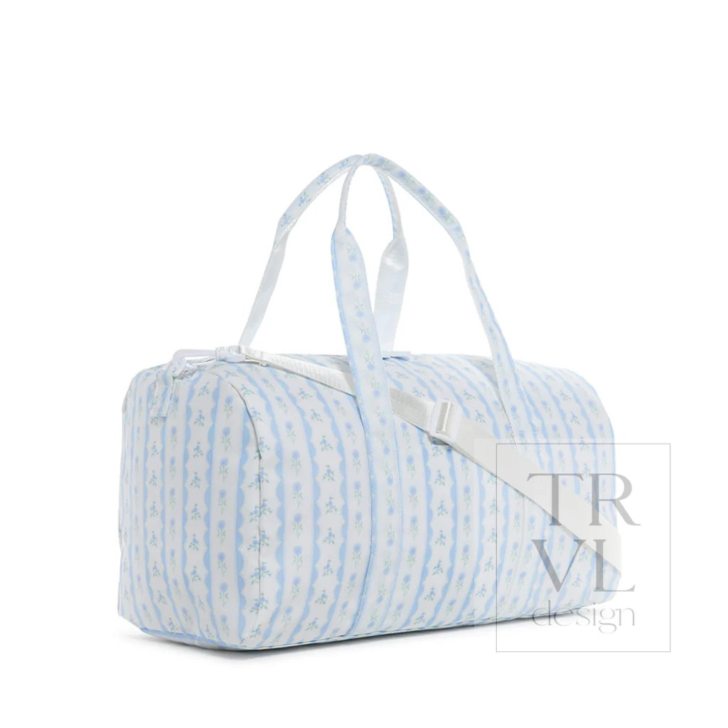 TRVL Ribbon Floral Blue Weekender Duffel Bag