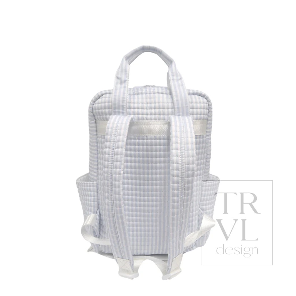 TRVL Pimlico Stripe Blue Quilted Diaper Bag