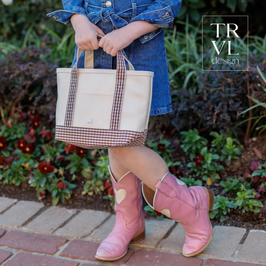 TRVL Coco Gingham Canvas Tote