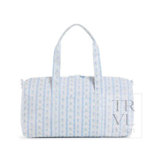 TRVL Ribbon Floral Blue Weekender Duffel Bag
