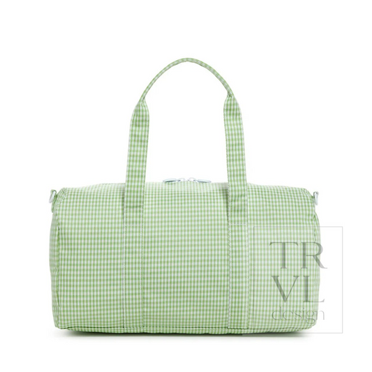 TRVL Leaf Gingham Weekender Duffel Bag