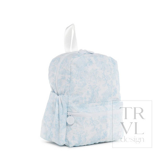 TRVL Bunny Toile Blue Mini Backer