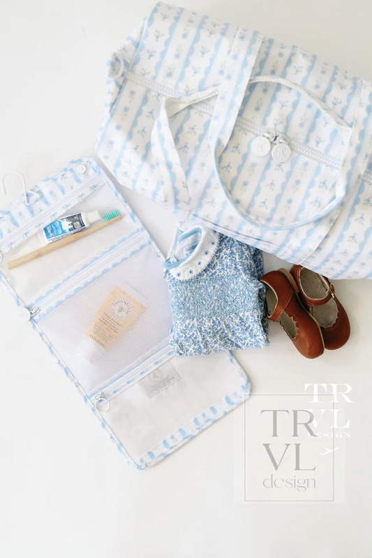 TRVL Ribbon Floral Blue Weekender Duffel Bag