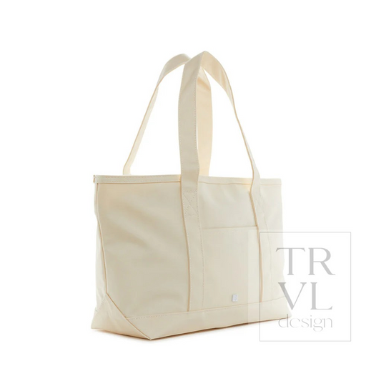 TRVL Natural Coated Canvas Totes