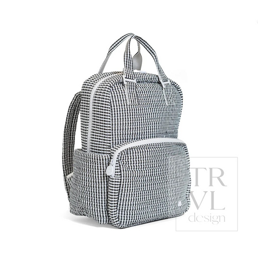 TRVL Black Gingham Quilted Diaper Bag