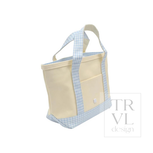 TRVL Mist Gingham Canvas Totes