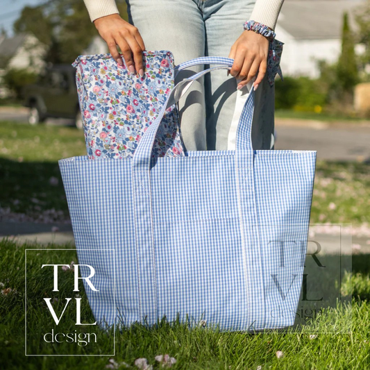 TRVL Sky Gingham Jumbo X-Large Tote