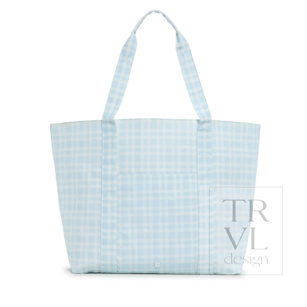 TRVL Pimlico Plaid Blue Jumbo X-Large Tote