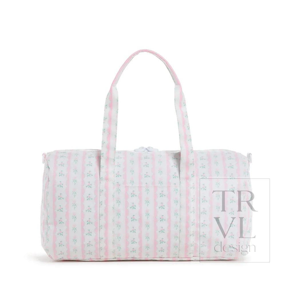 TRVL Ribbon Floral Pink Weekender Duffel Bag (Backorder ETA 7/25)