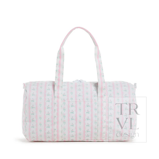 TRVL Ribbon Floral Pink Weekender Duffel Bag (Backorder ETA 7/25)