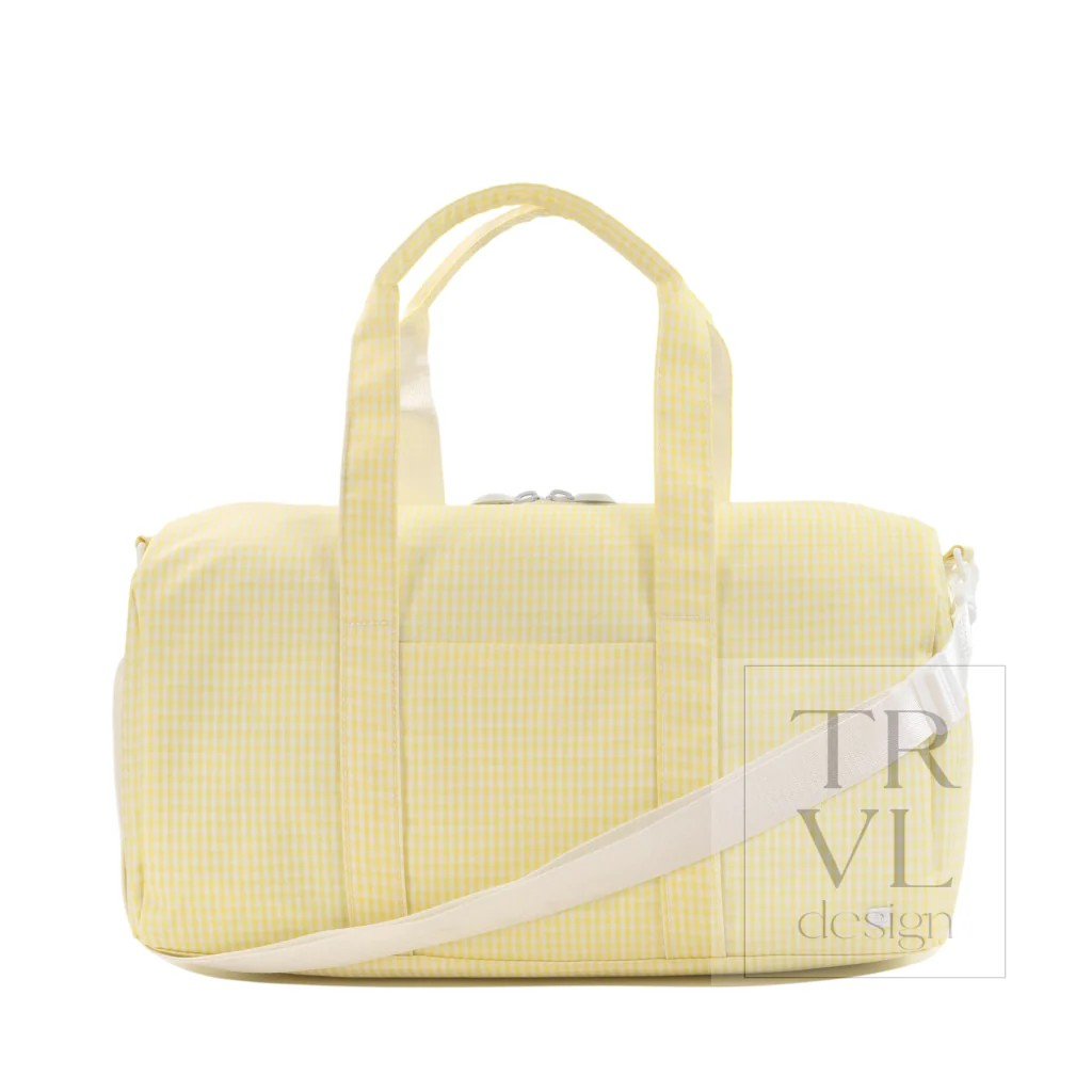 TRVL Buttercup Gingham Weekender Duffel Bag