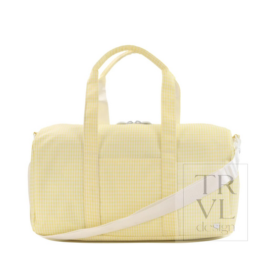 TRVL Buttercup Gingham Weekender Duffel Bag