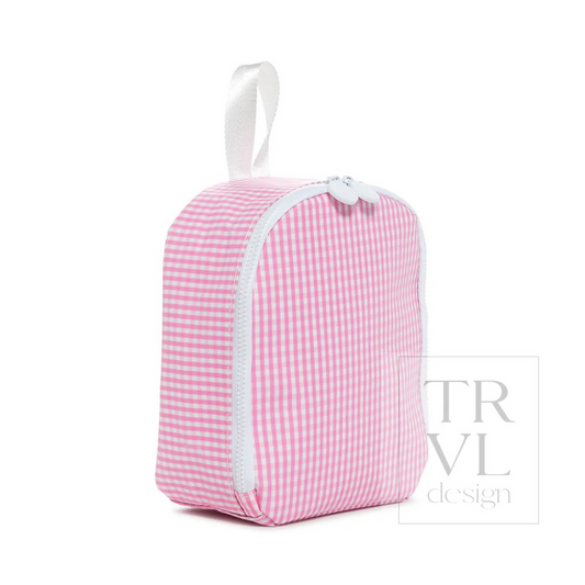 TRVL Pink Gingham 'Bring It' Lunch Bag