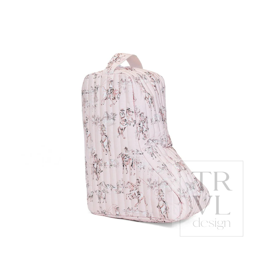 TRVL Cowgirl Toile Quilted Boot Bags