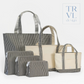 TRVL Black Gingham Canvas Tote