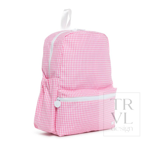TRVL Pink Gingham Backpackers