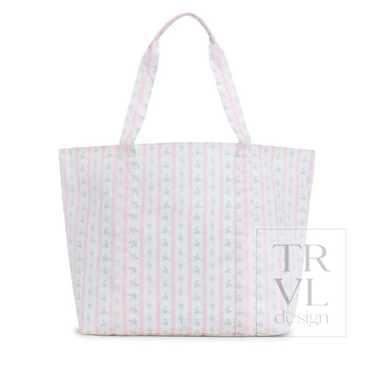 TRVL Ribbon Floral Pink Jumbo X-Large Tote