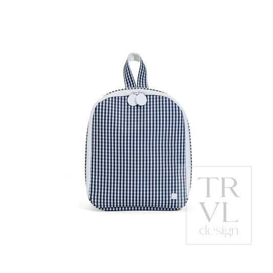 TRVL Navy Gingham 'Bring It' Lunch Bag