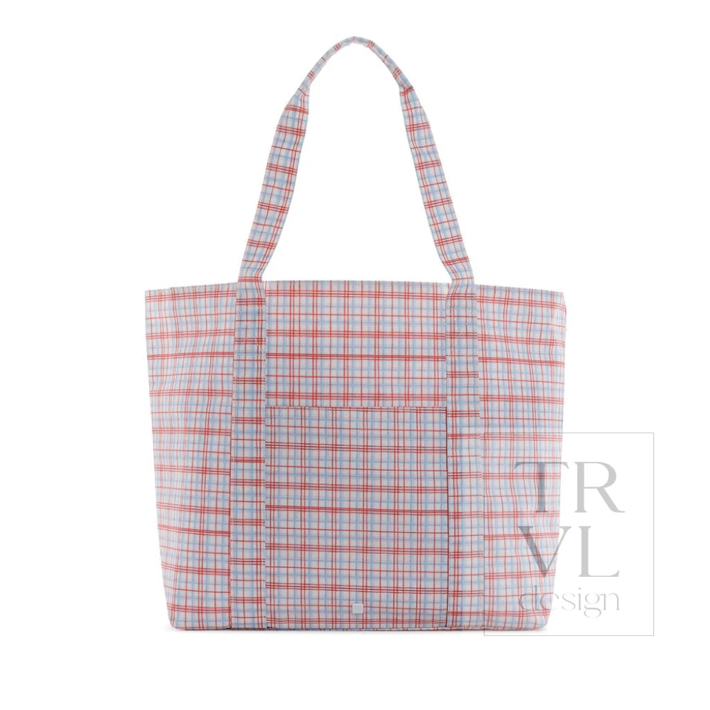 TRVL Classic Plaid Red Jumbo X-Large Tote