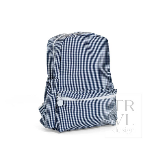 TRVL Navy Gingham Backpacker