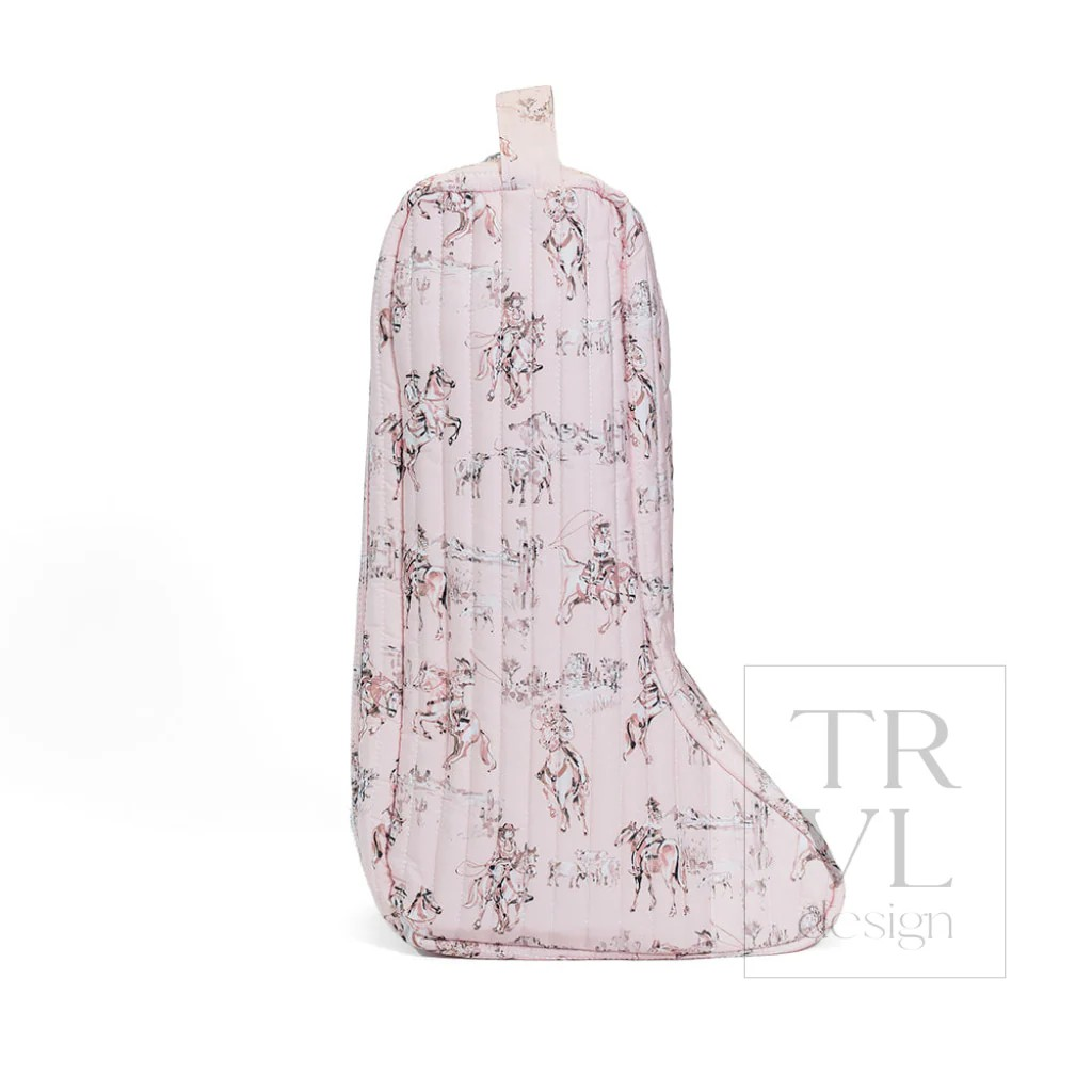 TRVL Cowgirl Toile Quilted Boot Bags