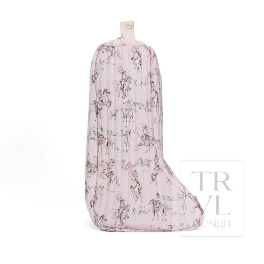 TRVL Cowgirl Toile Quilted Boot Bags