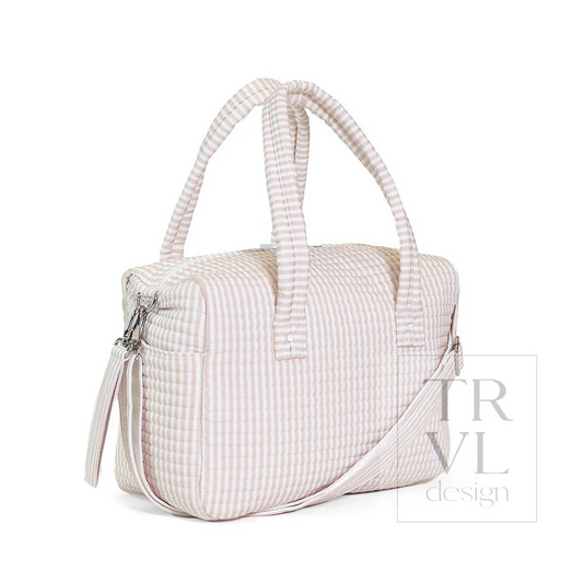 TRVL Pimlico Stripe Sand Quilted Stroller Bag