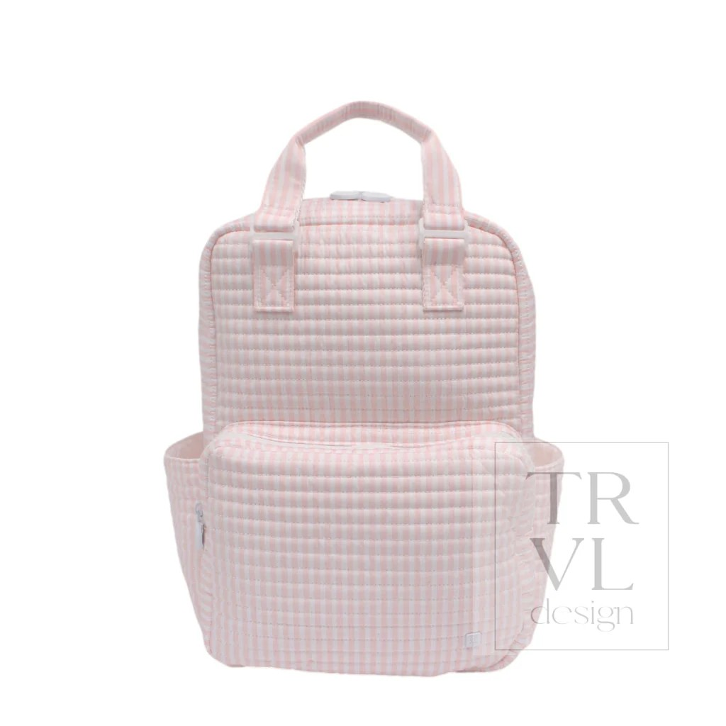 TRVL Pimlico Stripe Pink Quilted Diaper Bag