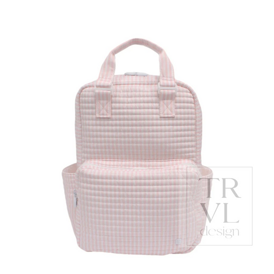 TRVL Pimlico Stripe Pink Quilted Diaper Bag