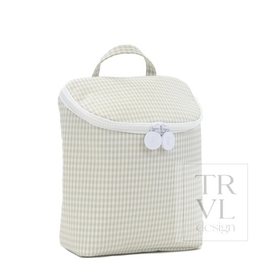 TRVL Pearl Grey Gingham 'Take Away' Lunch Bag