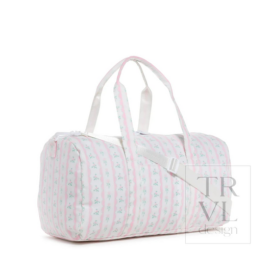 TRVL Ribbon Floral Pink Weekender Duffel Bag (Backorder ETA 7/25)