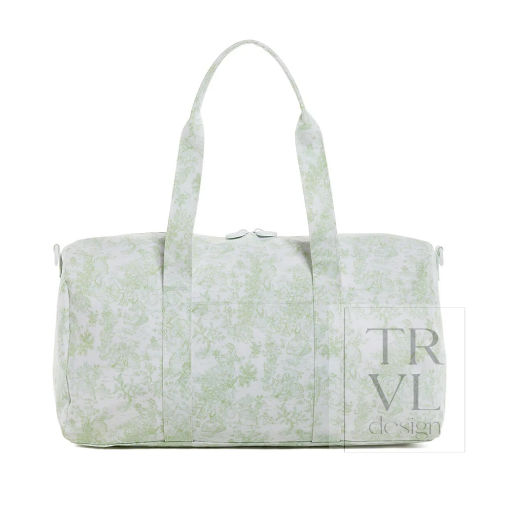 TRVL Bunny Toile Green Weekender Duffel Bag