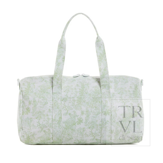 TRVL Bunny Toile Green Weekender Duffel Bag