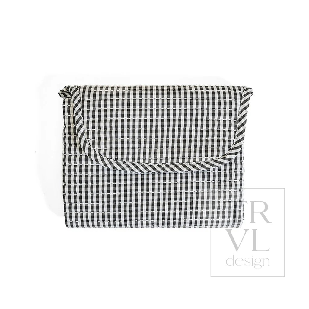TRVL Black Gingham Quilted Changing Mat