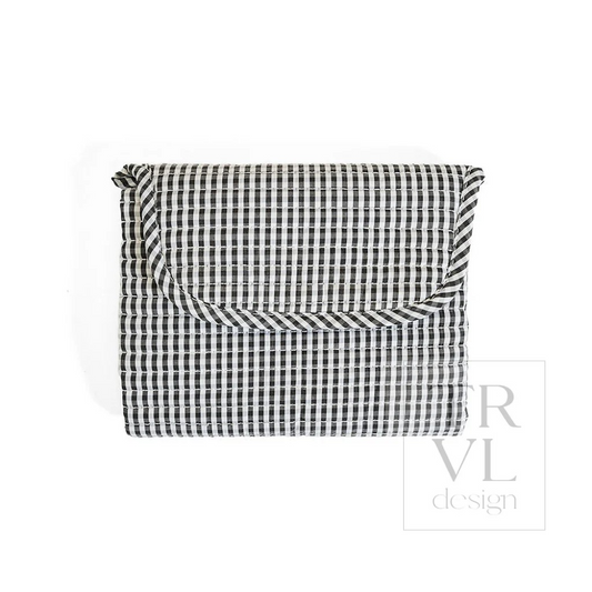TRVL Black Gingham Quilted Changing Mat