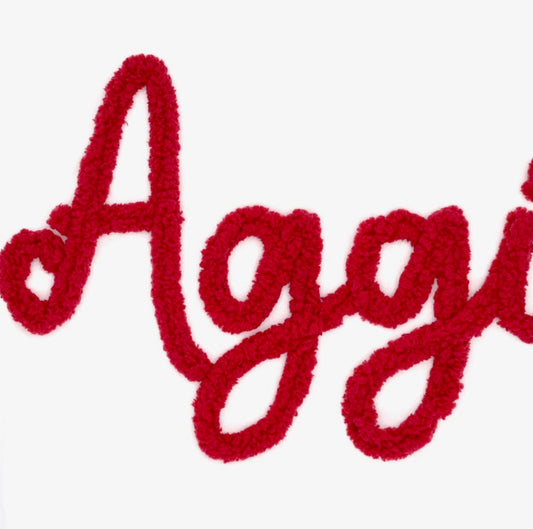 Aggies Chenille Yarn Embroidered Comfort Colors Tee